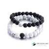 White Turquoise & Matt Black Agate Goodluck Pair Bracelet